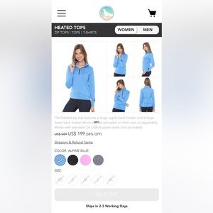 Polar Seal Heated Zip Up Top